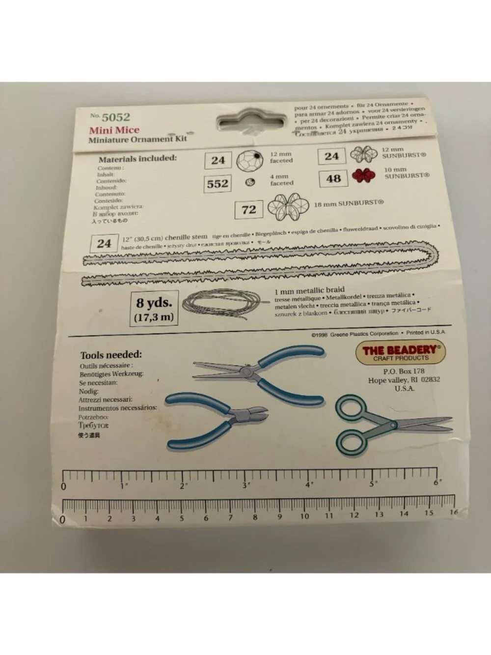 The Beadery Mini Mice Ornament Kit 5052 Makes 24 Ornaments Craft DIY